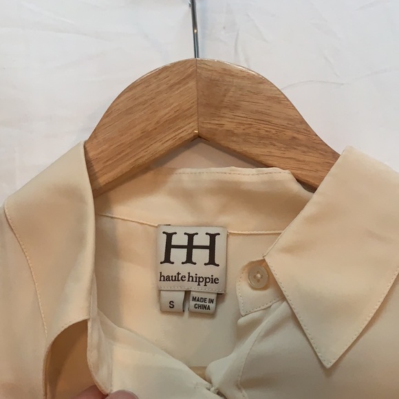 Haute hippie silk oversized shirt Sz Small - Picture 4 of 5